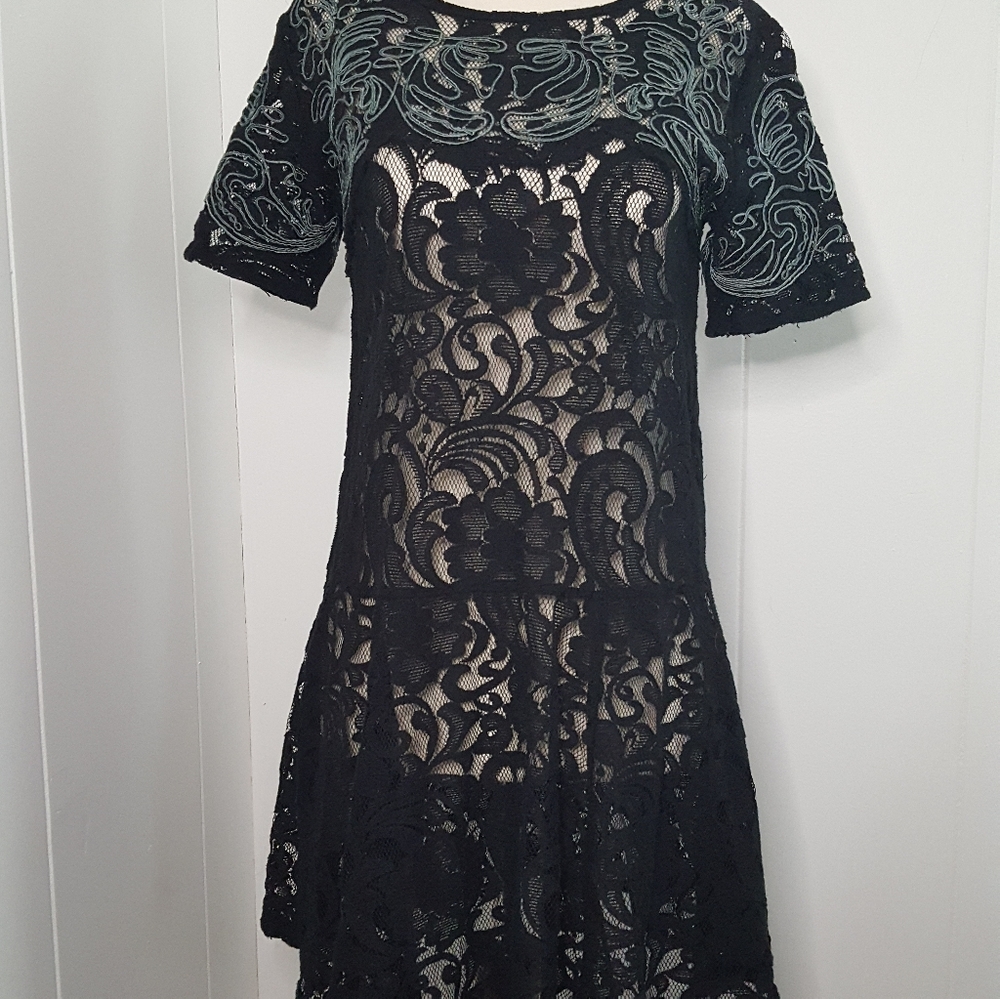 Womens XS Free People sheer lace dress